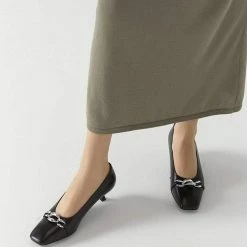 Nuheel® Nuheel Kitten Heel Commuter Pumps Leather Heels Designer Square Head Single Shoes