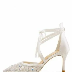 Nuheel® Nuheel Lace Bridal Shoes Rhinestone Wedding Shoes For Bride Strappy Heels 12