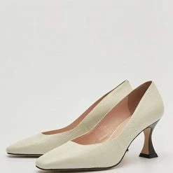 Nuheel® Nuheel Leather Crocodile Pattern Black Heels Designer Pump Shoes 11