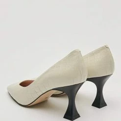 Nuheel® Nuheel Leather Crocodile Pattern Black Heels Designer Pump Shoes 11