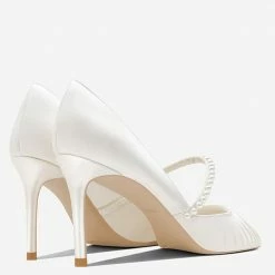 Nuheel® Nuheel Pearl Strap Bridal Shoes Leather Wedding Shoes For Bride White Heels 13 Nuheel® Nuheel Pearl Strap Bridal Shoes Leather Wedding Shoes For Bride White Heels