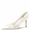 Nuheel® Nuheel Rhinestone Bridal Shoes Leather Wedding Shoes White Heels 8.5