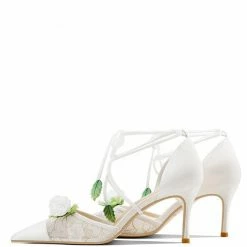 Nuheel® Nuheel Rose Sheepskin Bridal Shoes Stilettos Wedding Shoes For Bride White Heels 12
