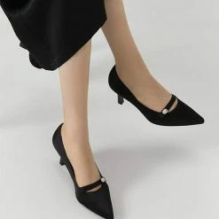 Nuheel® Nuheel Satin Metal Diamond Buckle Vintage Stilettos Heels Black, Purple 11 14 Nuheel® Nuheel Satin Metal Diamond Buckle Vintage Stilettos Heels Black, Purple 11