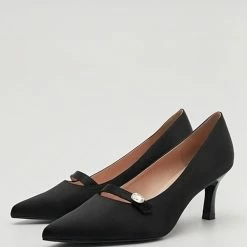 Nuheel® Nuheel Satin Metal Diamond Buckle Vintage Stilettos Heels Black, Purple 11 15 Nuheel® Nuheel Satin Metal Diamond Buckle Vintage Stilettos Heels Black, Purple 11