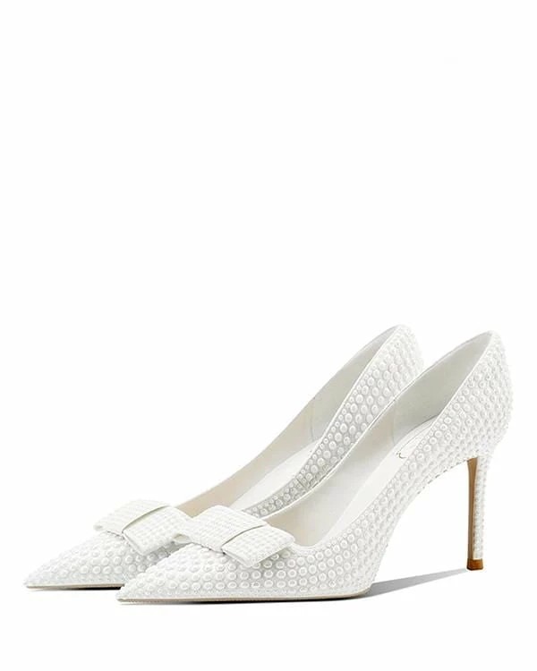Nuheel® Nuheel Sheepskin Bridal Shoes Pearl Wedding Shoes For Bride Stilettos White Heels 12 5 Nuheel® Nuheel Sheepskin Bridal Shoes Pearl Wedding Shoes For Bride Stilettos White Heels 12