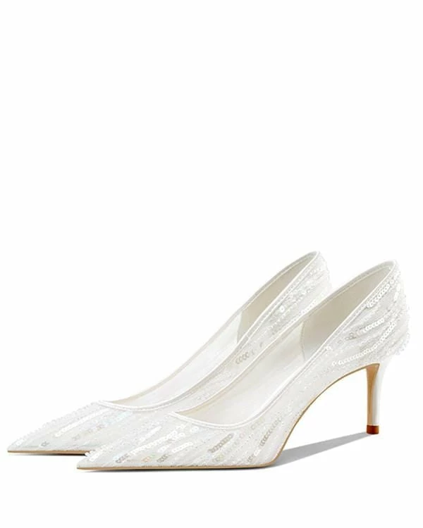 Nuheel® Nuheel Streamer Bridal Shoes Mesh Wedding Shoes For Bride White Heels 12 4 Nuheel® Nuheel Streamer Bridal Shoes Mesh Wedding Shoes For Bride White Heels 12