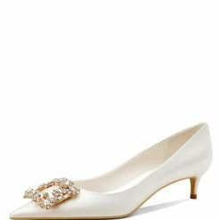 Nuheel® Nuheel Rhinestone Square Buckle Bridal Shoes Stilettos Wedding Shoes For Bride 12 Heels