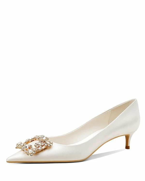 Nuheel® Nuheel Rhinestone Square Buckle Bridal Shoes Stilettos Wedding Shoes For Bride 12 Heels 3 Nuheel® Nuheel Rhinestone Square Buckle Bridal Shoes Stilettos Wedding Shoes For Bride 12 Heels