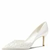 Nuheel® Nuheel French Pearl Bridal Shoes Stilettos Wedding Shoes For Bride White Heels 12