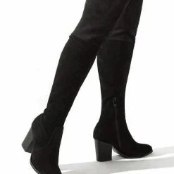 Nuheel® Nuheel Thick Heel Thigh High Boots Suede Knee High Boots For Women Brown Boots 9.5