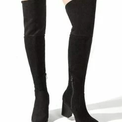 Nuheel® Nuheel Thick Heel Thigh High Boots Suede Knee High Boots For Women Brown Boots 9.5