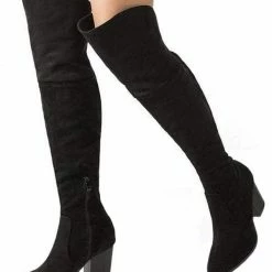Nuheel® Nuheel Thick Heel Thigh High Boots Suede Knee High Boots For Women Brown Boots 9.5