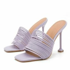 Nuheel® Slipper For Women Square Toe High Heel Mules Sandals Rome Shoes