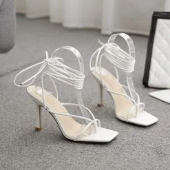 Nuheel® Summer Women Sandals Vintage Square High Heels Cross V Shape Design Woman 16 Nuheel® Summer Women Sandals Vintage Square High Heels Cross V Shape Design Woman