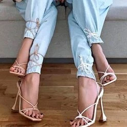 Nuheel® Woman Women Shoes Sandals Sexy Summer Party Dress Cross Strap Lace-up Pumps