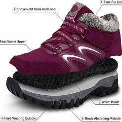 Nuheel® Womens Hiking Shoes Warm Fur Lined Snow Boots Sneakers Trainers Woman