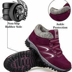 Nuheel® Womens Hiking Shoes Warm Fur Lined Snow Boots Sneakers Trainers Woman