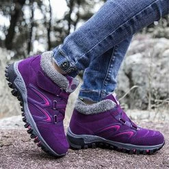 Nuheel® Womens Hiking Shoes Warm Fur Lined Snow Boots Sneakers Trainers Woman