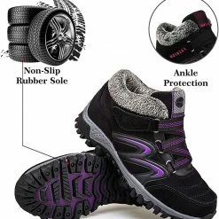 Nuheel® Womens Hiking Shoes Warm Fur Lined Snow Boots Sneakers Trainers Woman