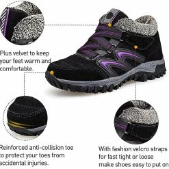 Nuheel® Womens Hiking Shoes Warm Fur Lined Snow Boots Sneakers Trainers Woman