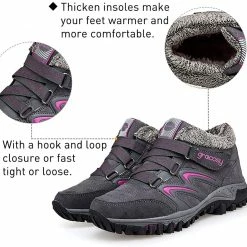 Nuheel® Womens Hiking Shoes Warm Fur Lined Snow Boots Sneakers Trainers Woman