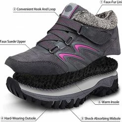 Nuheel® Womens Hiking Shoes Warm Fur Lined Snow Boots Sneakers Trainers Woman
