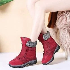 Nuheel® Hiking Trekking Boots For Women Lace Up Lightweight Trekking Walking Sneakers