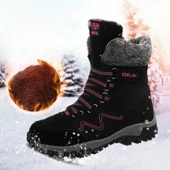 Nuheel® Hiking Trekking Boots For Women Lace Up Lightweight Trekking Walking Sneakers