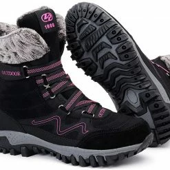 Nuheel® Hiking Trekking Boots For Women Lace Up Lightweight Trekking Walking Sneakers