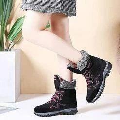 Nuheel® Hiking Trekking Boots For Women Lace Up Lightweight Trekking Walking Sneakers