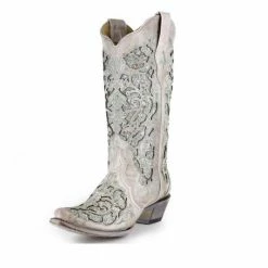 Nuheel® Nuheel Retro Pointed Knee High Boots For Women Embroidery Platform Fashion Boots Hollow Cowboy Boots