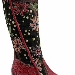 Nuheel® Womens Bohemian Knee High Boots Leather Block Heel Long Booties