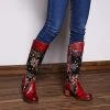Nuheel® Womens Bohemian Knee High Boots Leather Block Heel Long Booties