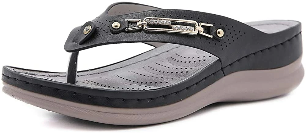 Nuheel® Woman Wedge Sandals For Women Clip Toe Platform Flip Flops Summer Boho Beach Sandals 24 Nuheel® Woman Wedge Sandals For Women Clip Toe Platform Flip Flops Summer Boho Beach Sandals