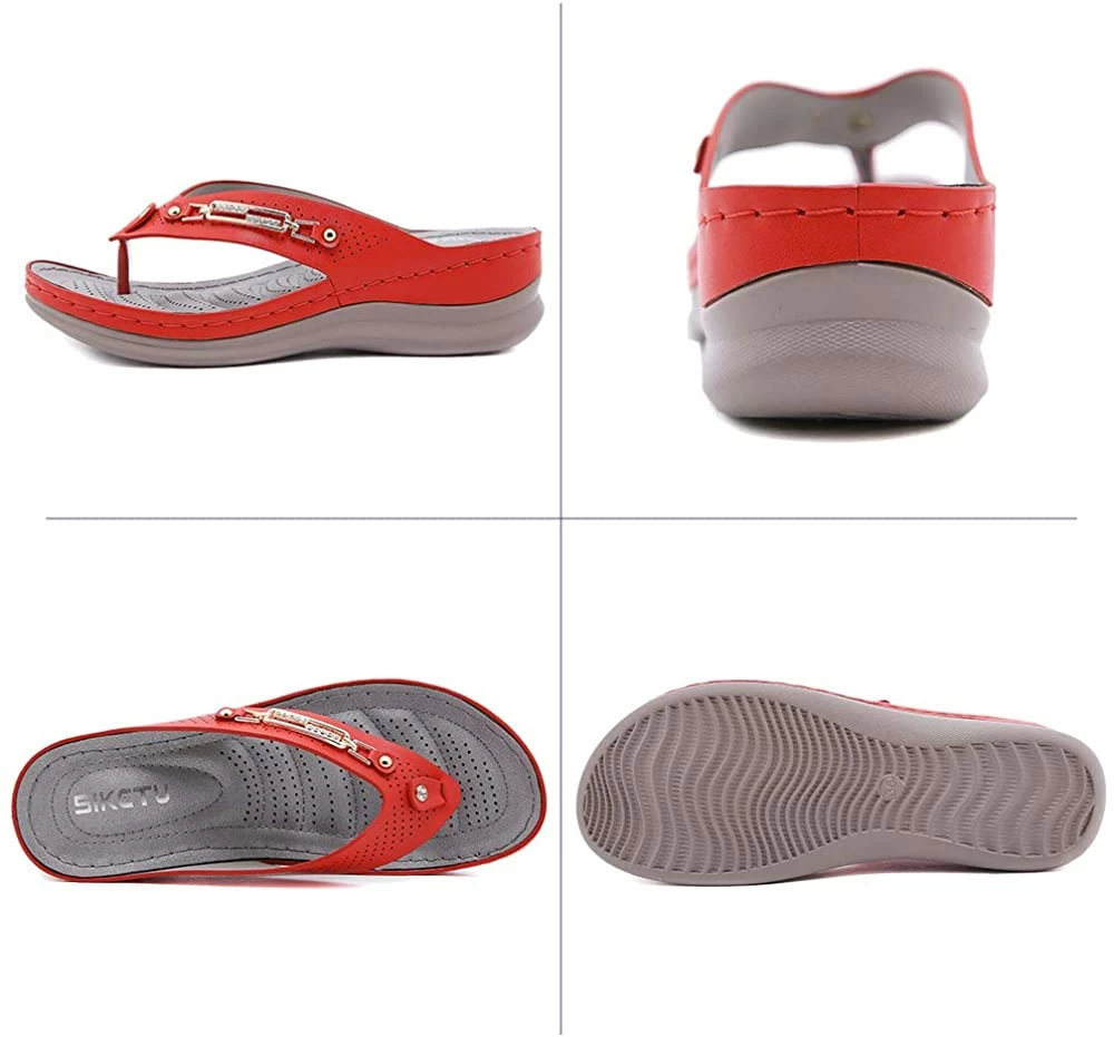 Nuheel® Woman Wedge Sandals For Women Clip Toe Platform Flip Flops Summer Boho Beach Sandals 4 Nuheel® Woman Wedge Sandals For Women Clip Toe Platform Flip Flops Summer Boho Beach Sandals