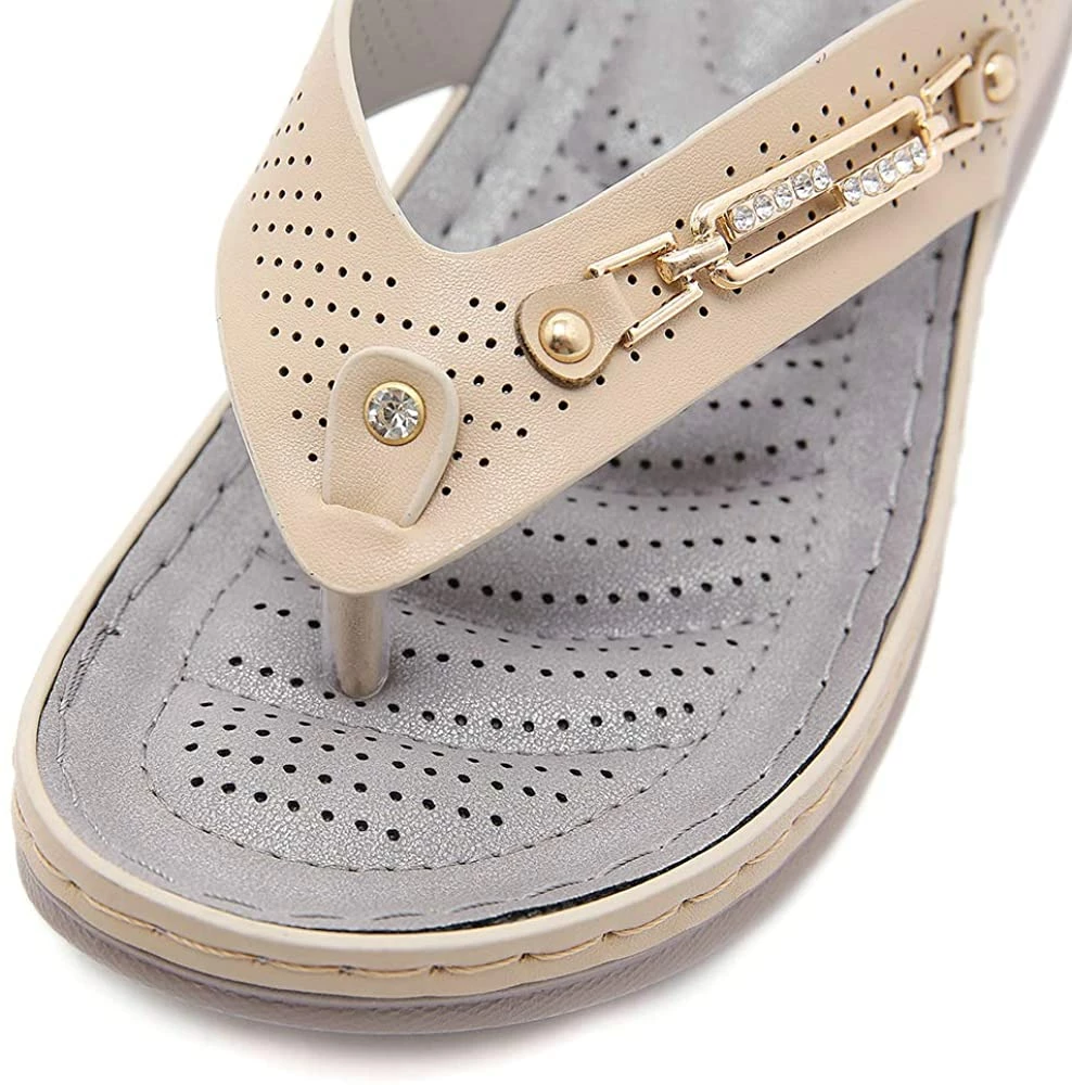 Nuheel® Woman Wedge Sandals For Women Clip Toe Platform Flip Flops Summer Boho Beach Sandals 19 Nuheel® Woman Wedge Sandals For Women Clip Toe Platform Flip Flops Summer Boho Beach Sandals