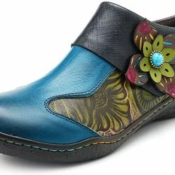 Nuheel® Leather Loafer Flat Shoes Women's Moccasin Retro Handmade Printing Woman 37 Nuheel® Leather Loafer Flat Shoes Women's Moccasin Retro Handmade Printing Woman