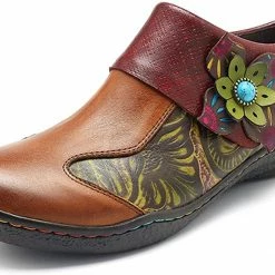 Nuheel® Leather Loafer Flat Shoes Women's Moccasin Retro Handmade Printing Woman 51 Nuheel® Leather Loafer Flat Shoes Women's Moccasin Retro Handmade Printing Woman