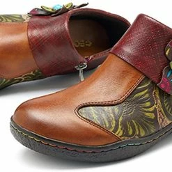 Nuheel® Leather Loafer Flat Shoes Women's Moccasin Retro Handmade Printing Woman 53 Nuheel® Leather Loafer Flat Shoes Women's Moccasin Retro Handmade Printing Woman