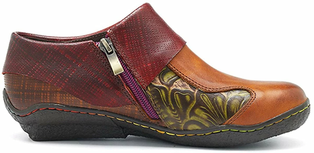 Nuheel® Leather Loafer Flat Shoes Women's Moccasin Retro Handmade Printing Woman 28 Nuheel® Leather Loafer Flat Shoes Women's Moccasin Retro Handmade Printing Woman