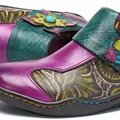 Nuheel® Leather Loafer Flat Shoes Women's Moccasin Retro Handmade Printing Woman 47 Nuheel® Leather Loafer Flat Shoes Women's Moccasin Retro Handmade Printing Woman