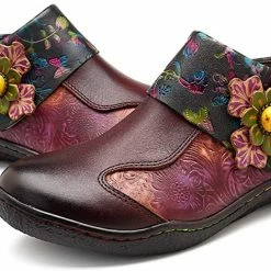 Nuheel® Leather Loafer Flat Shoes Women's Moccasin Retro Handmade Printing Woman 32 Nuheel® Leather Loafer Flat Shoes Women's Moccasin Retro Handmade Printing Woman