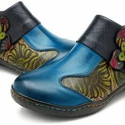 Nuheel® Leather Loafer Flat Shoes Women's Moccasin Retro Handmade Printing Woman 38 Nuheel® Leather Loafer Flat Shoes Women's Moccasin Retro Handmade Printing Woman