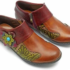 Nuheel® Leather Loafer Flat Shoes Women's Moccasin Retro Handmade Printing Woman 56 Nuheel® Leather Loafer Flat Shoes Women's Moccasin Retro Handmade Printing Woman