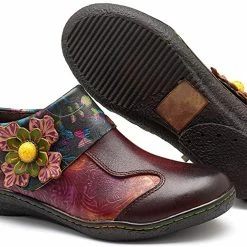 Nuheel® Leather Loafer Flat Shoes Women's Moccasin Retro Handmade Printing Woman 33 Nuheel® Leather Loafer Flat Shoes Women's Moccasin Retro Handmade Printing Woman