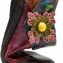 Nuheel® Leather Loafer Flat Shoes Women's Moccasin Retro Handmade Printing Woman 35 Nuheel® Leather Loafer Flat Shoes Women's Moccasin Retro Handmade Printing Woman