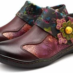 Nuheel® Leather Loafer Flat Shoes Women's Moccasin Retro Handmade Printing Woman 34 Nuheel® Leather Loafer Flat Shoes Women's Moccasin Retro Handmade Printing Woman