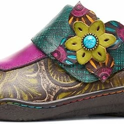 Nuheel® Leather Loafer Flat Shoes Women's Moccasin Retro Handmade Printing Woman 48 Nuheel® Leather Loafer Flat Shoes Women's Moccasin Retro Handmade Printing Woman