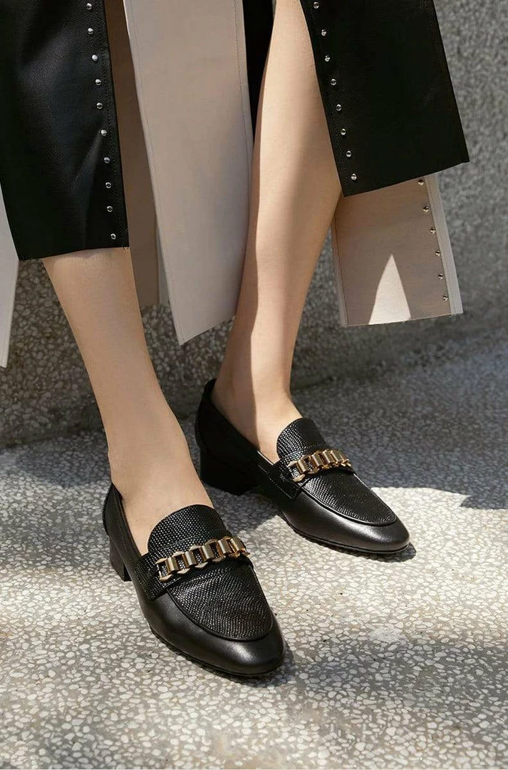 Nuheel® Nuheel Leather Penny Loafers For Women Flats Chain Designers Shoes 11 4 Nuheel® Nuheel Leather Penny Loafers For Women Flats Chain Designers Shoes 11